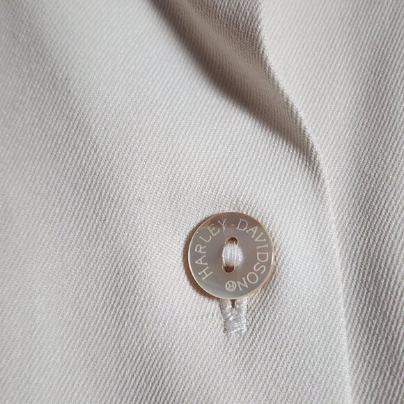 Harley Davidson Shirt Womens Medium Silk Button Front Embroidered Motorcycle - Picture 3 of 10